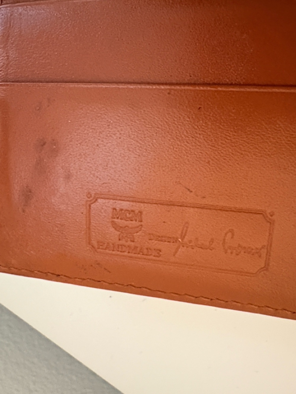 [MCM] Signature Logo Bi-Fold Long Continental Snap Button Wallet in Cognac Brown - Picture 15 of 16